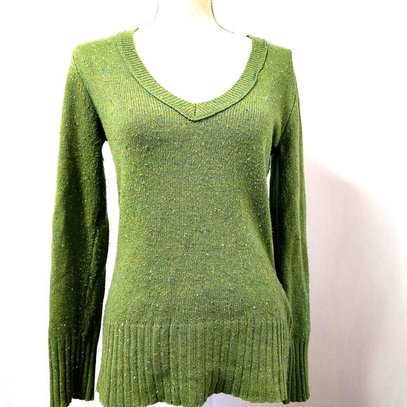Old Navy Textured Green Pullover Sweater Size S Classic Lines Soft Stretch Tunic - Picture 1 of 12